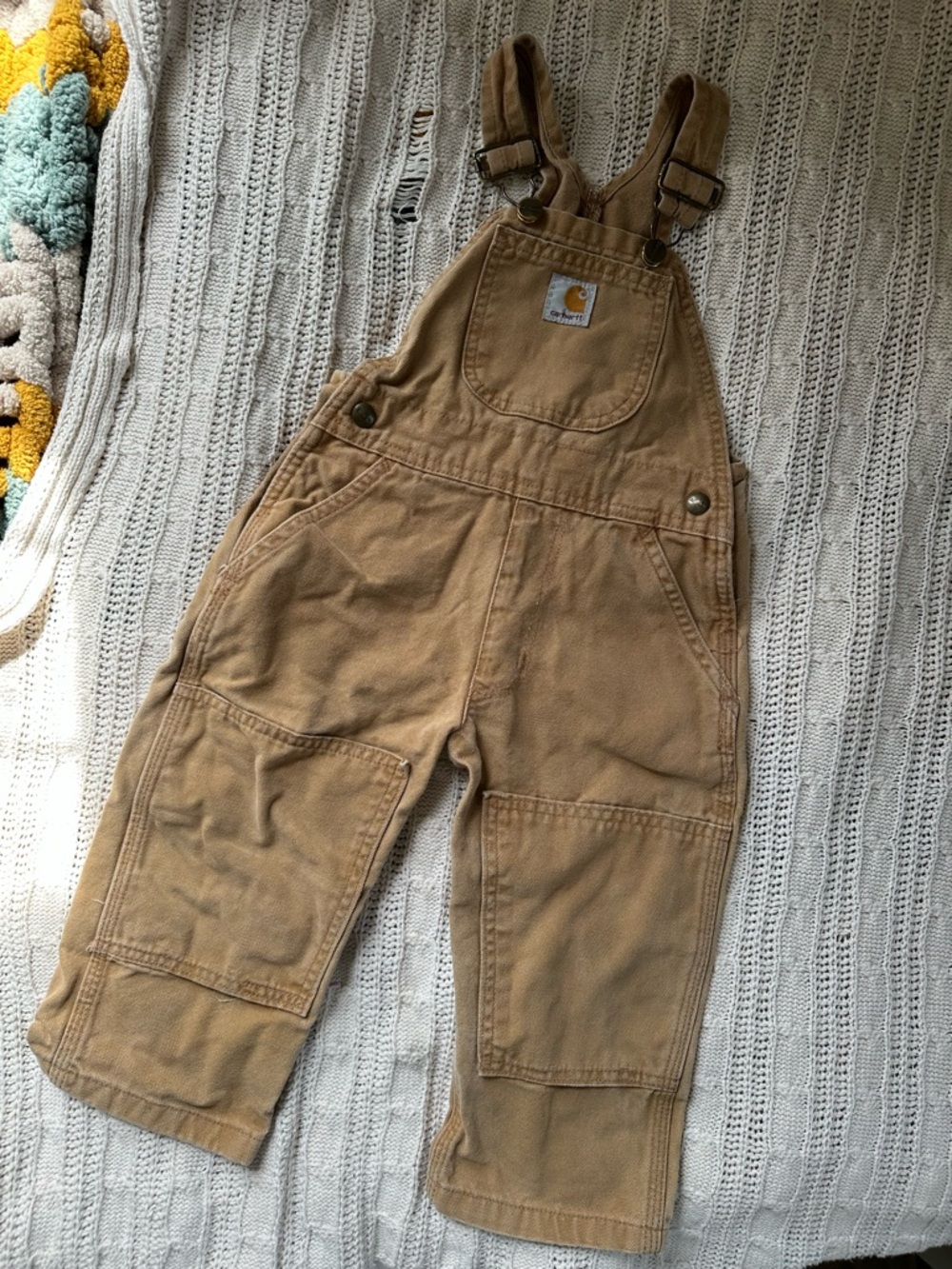 Carhartt Kids Brown Tan Duck Canvas Overalls